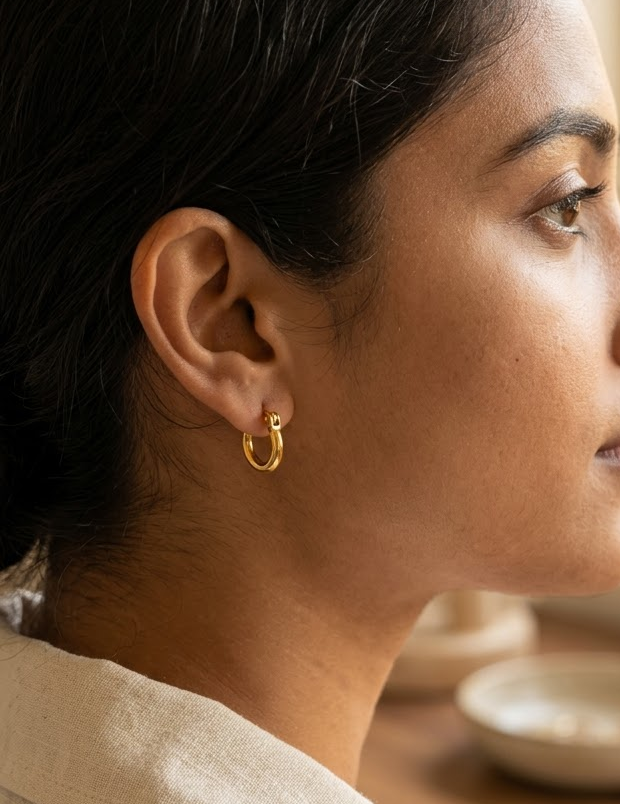 Dainty gold hoops