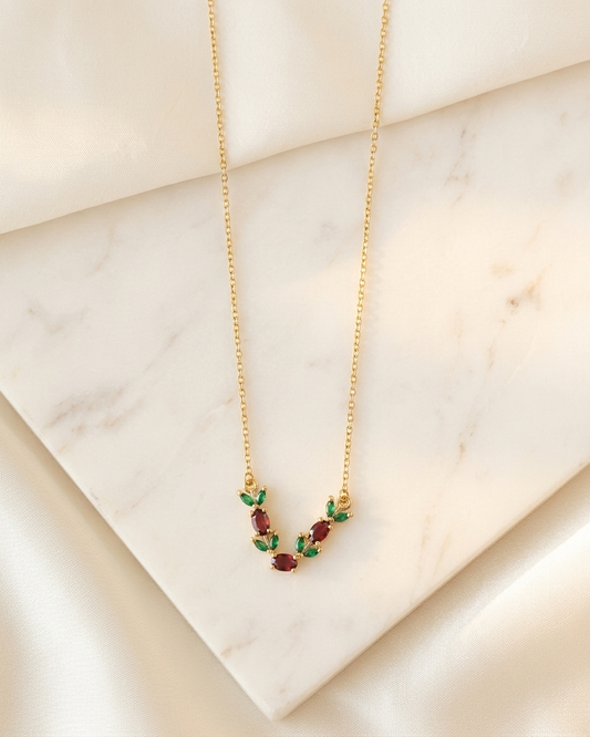 Ruby bloom tulip necklace