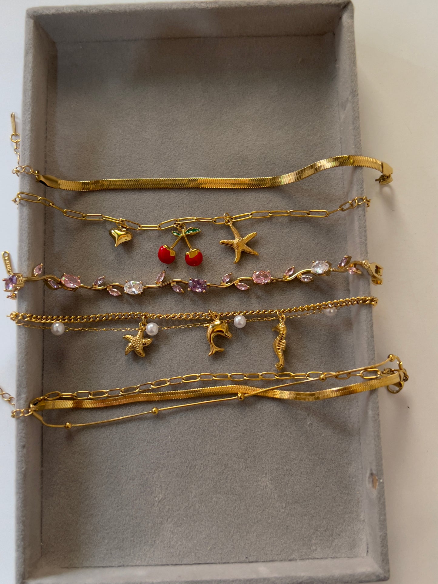 Gold chain Trio Bracelet