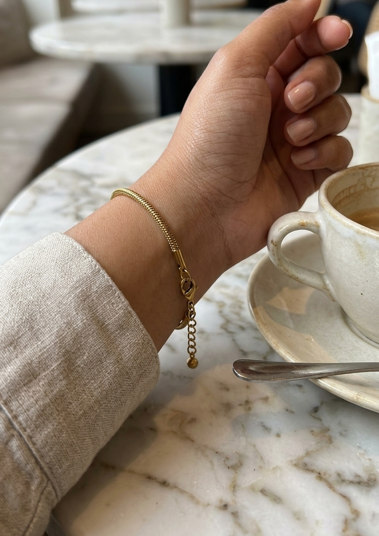 Gold coil bracelet