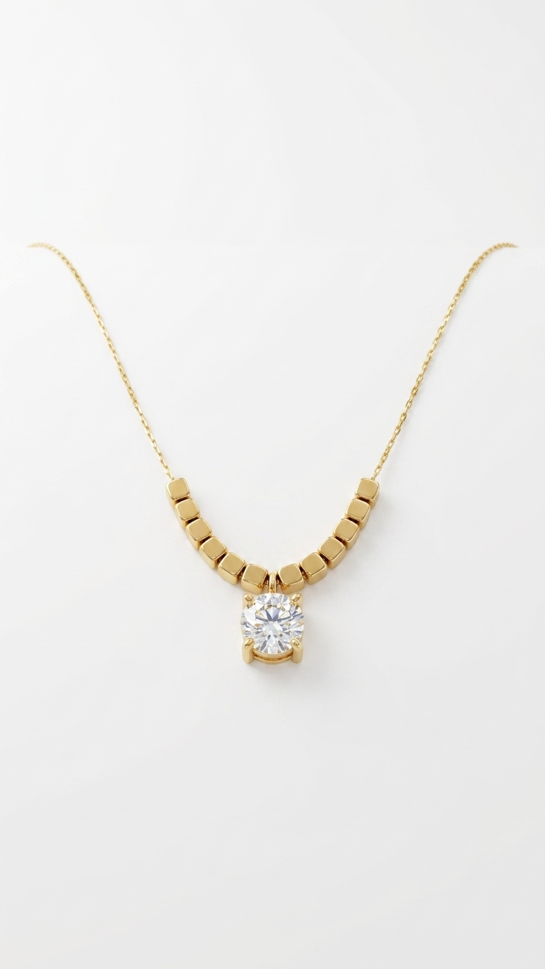 Dainty solitaire necklace
