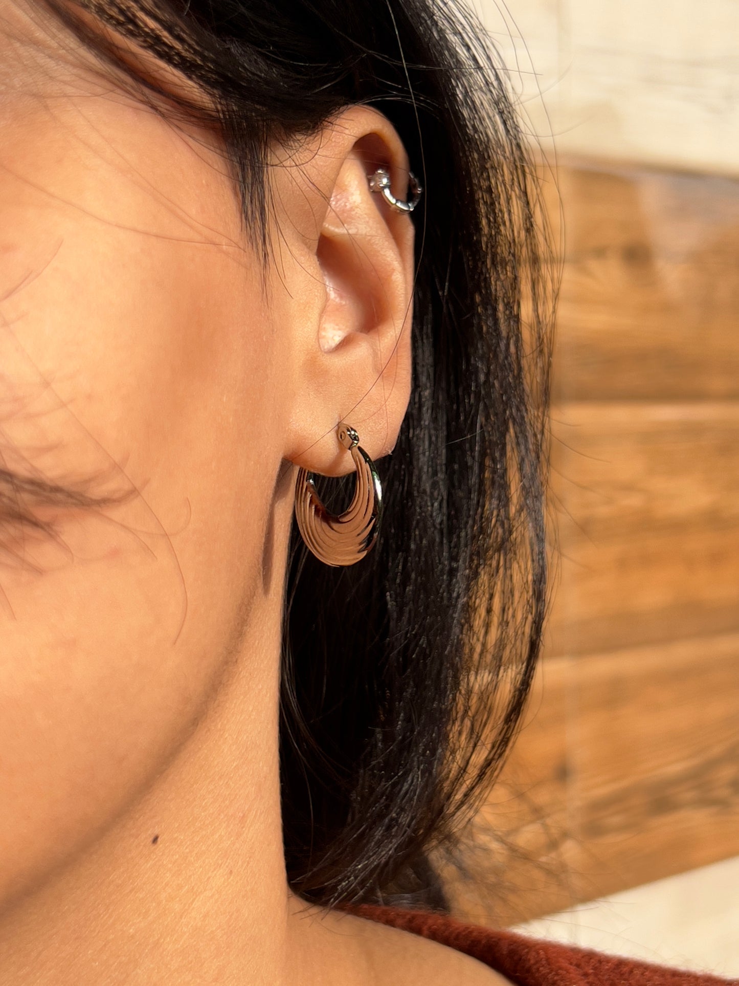 Silver Elle Hoops