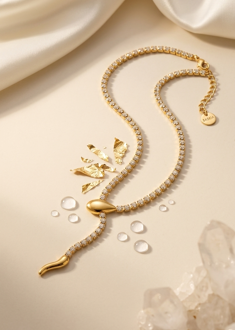 Stellar drop necklace