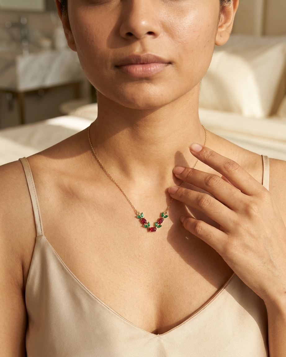 Ruby bloom tulip necklace