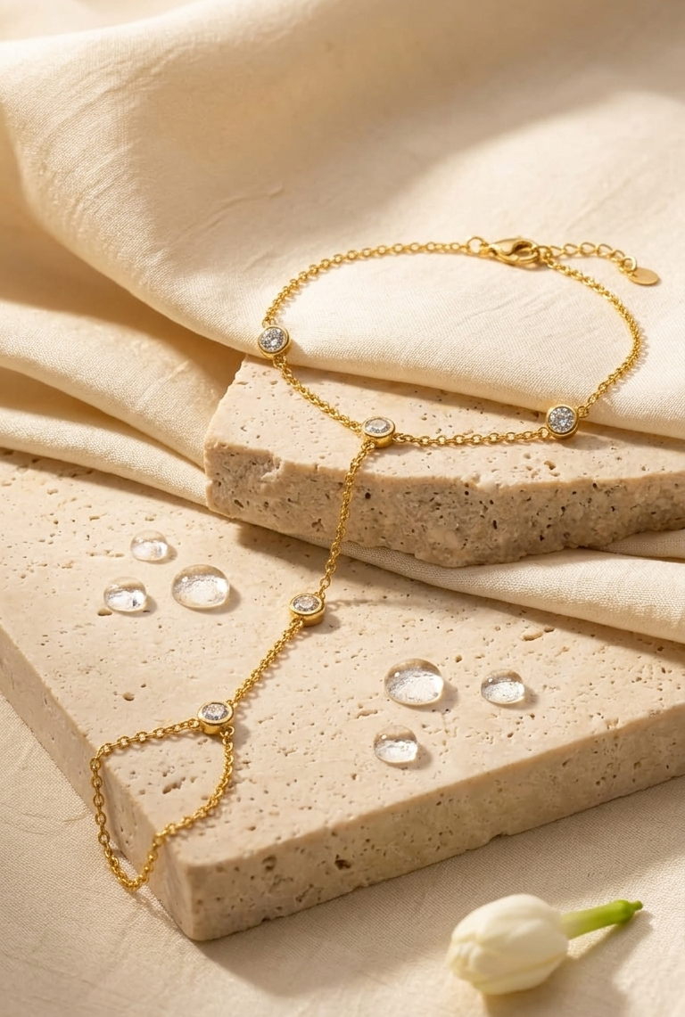 Dainty aura hand chain