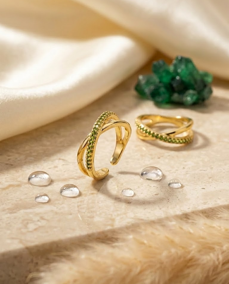 Emerald Wave Ring