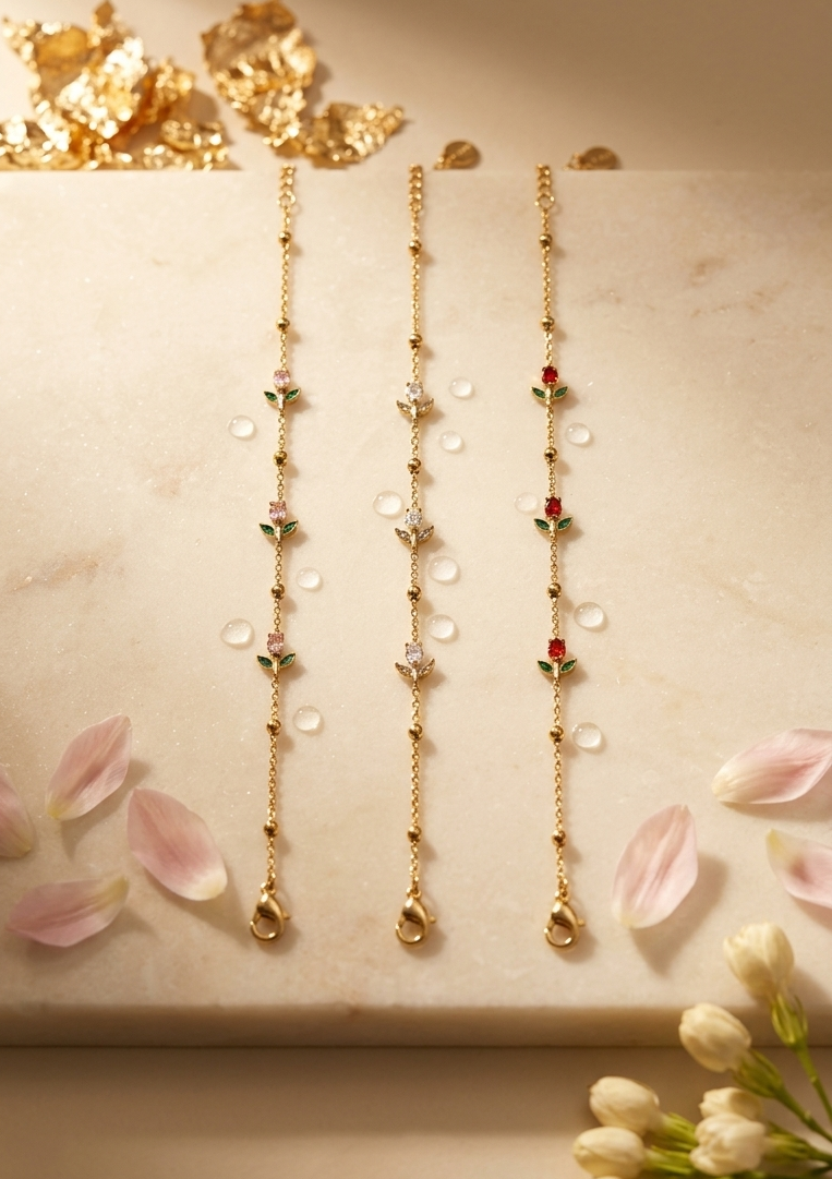 Dainty tulip bracelet