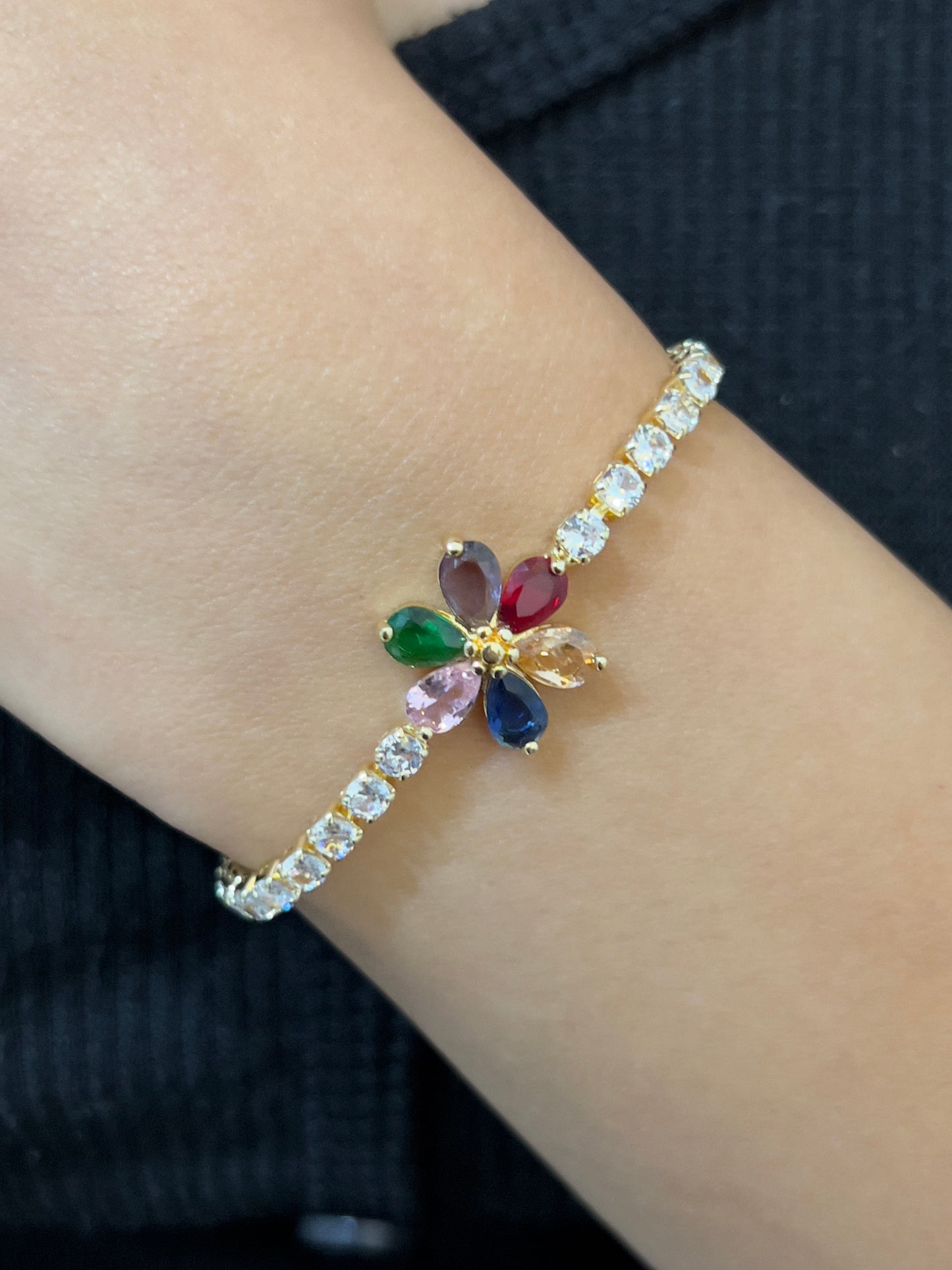 Flower Tennis Bracelet