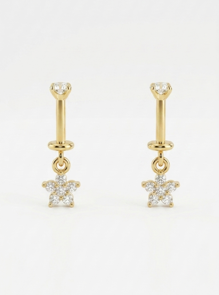 Gold bloom piercing
