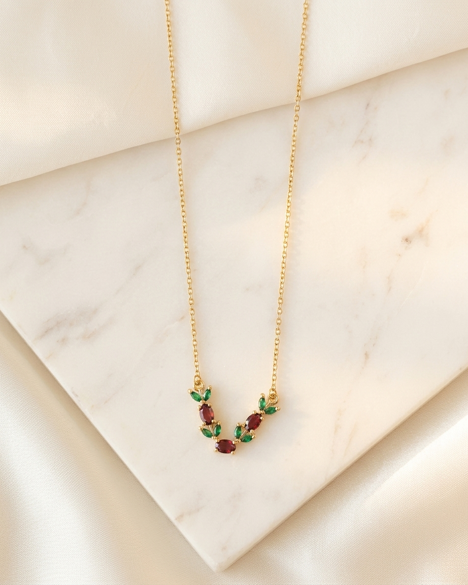 Ruby bloom tulip necklace