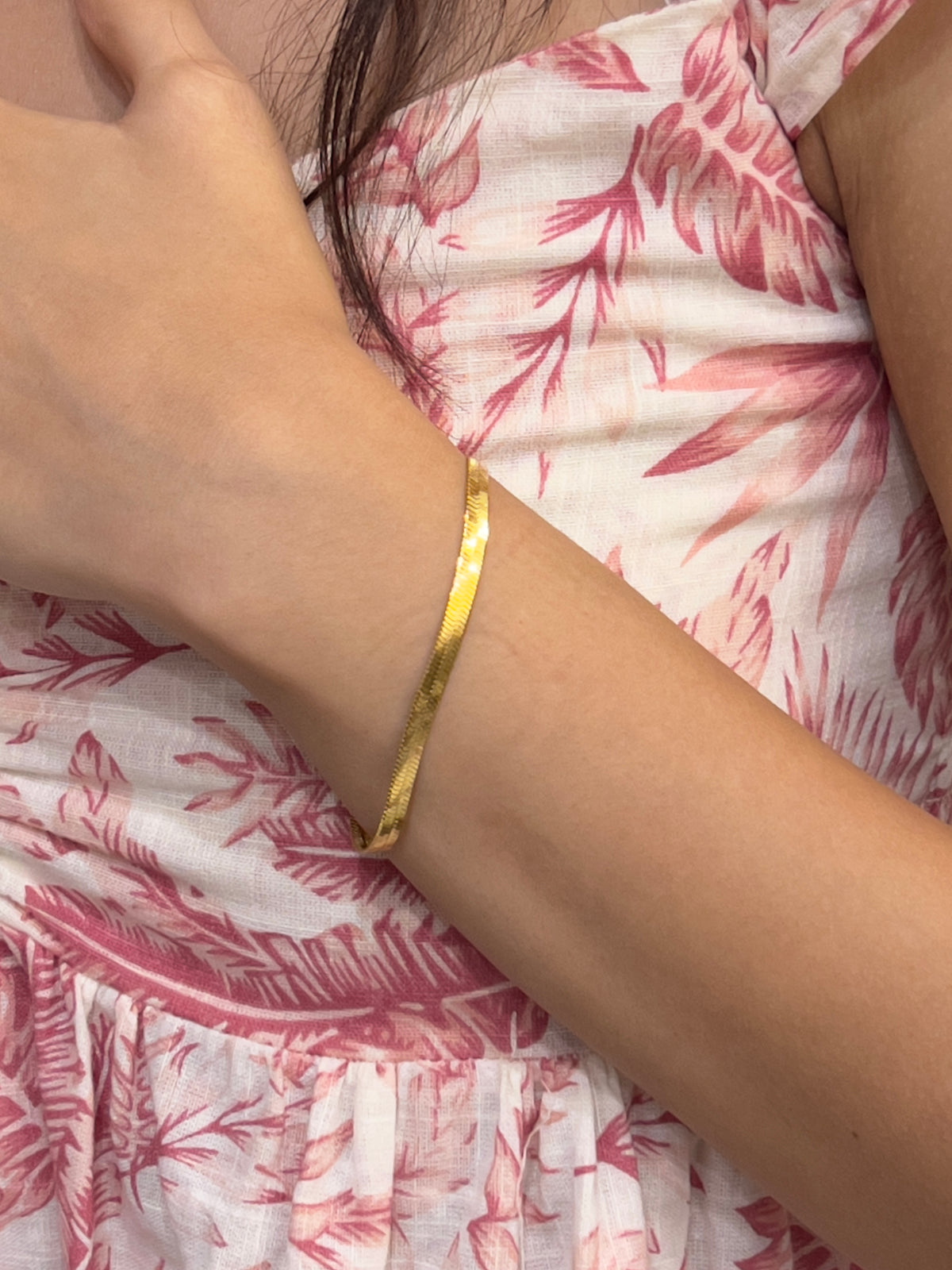 Gold Herringbone Bracelet