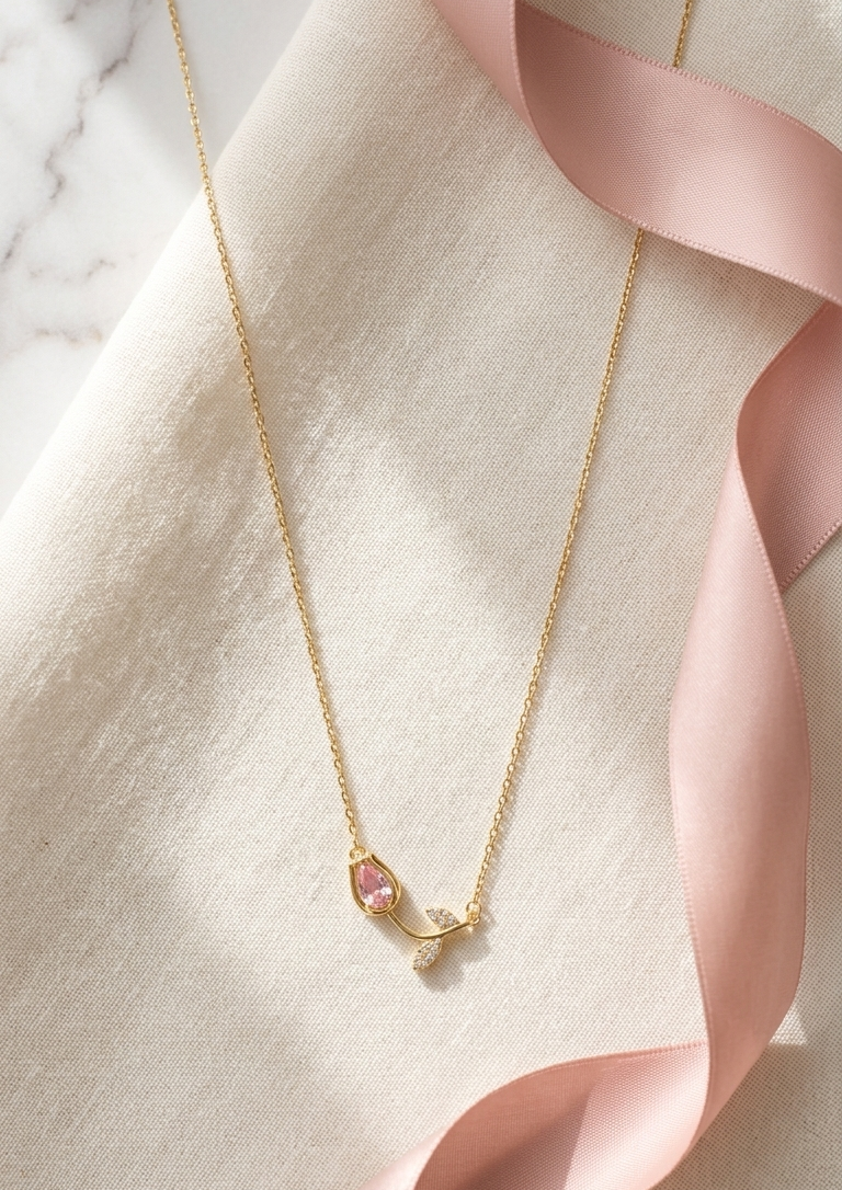 Blush petal necklace