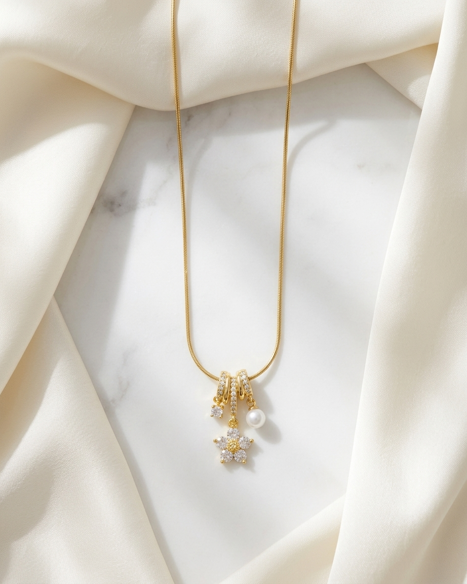 Flora charm necklace
