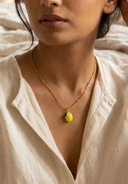 Mango charm necklace