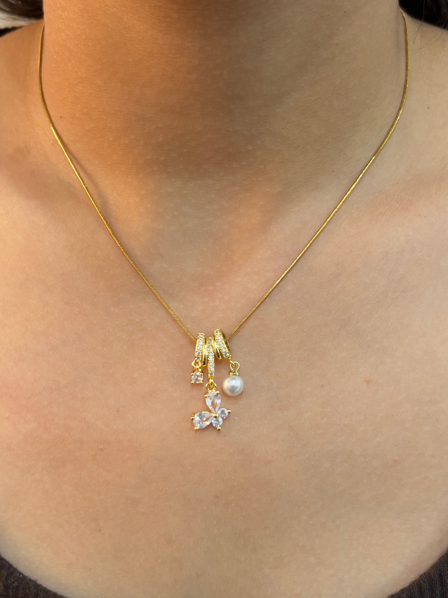 Pearl charm necklace