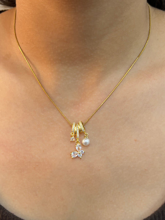 Pearl charm necklace