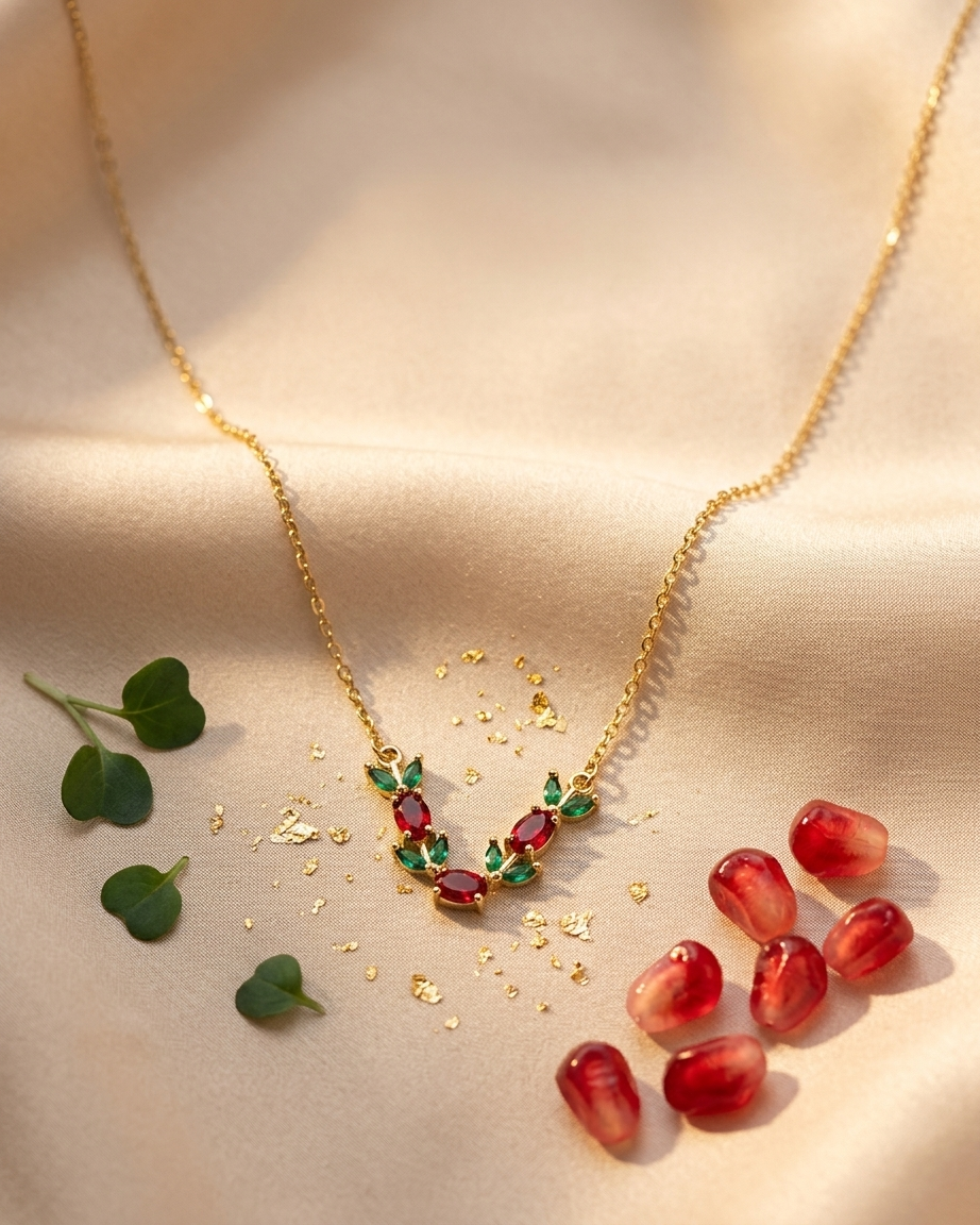 Ruby bloom tulip necklace