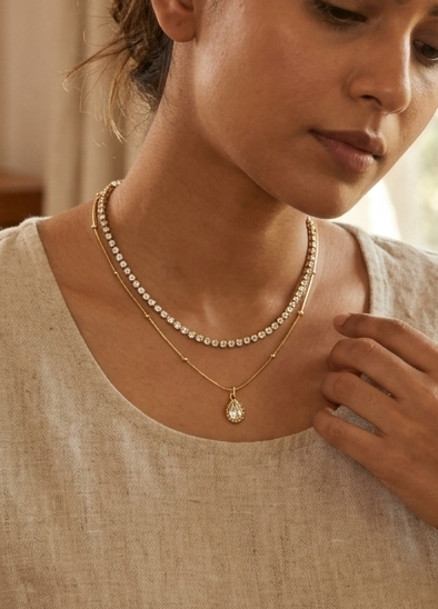 Elara layered necklace