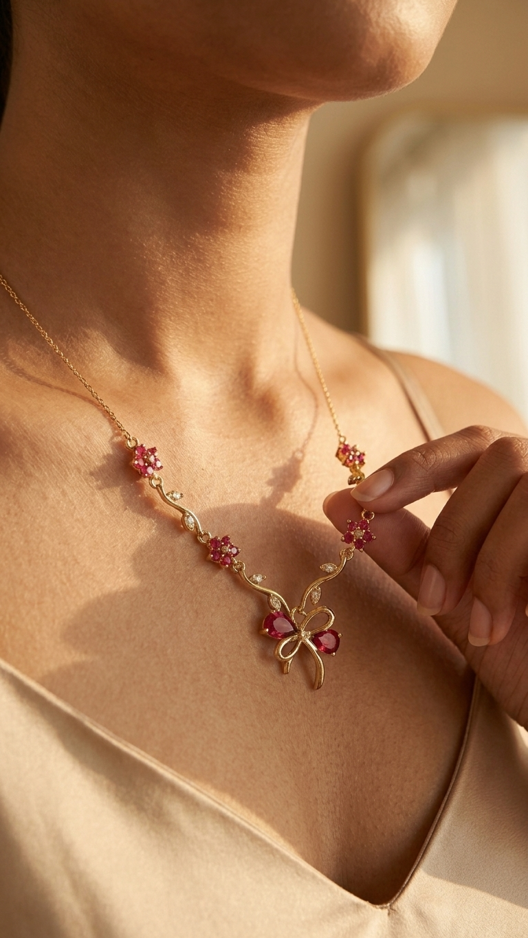 Ribbon garden necklace