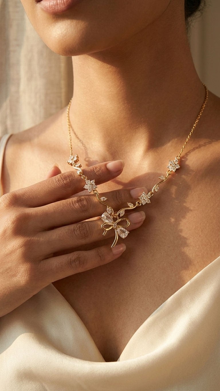 Ribbon garden necklace