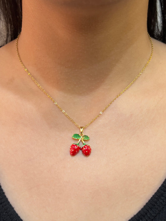 Cherry Drop Necklace