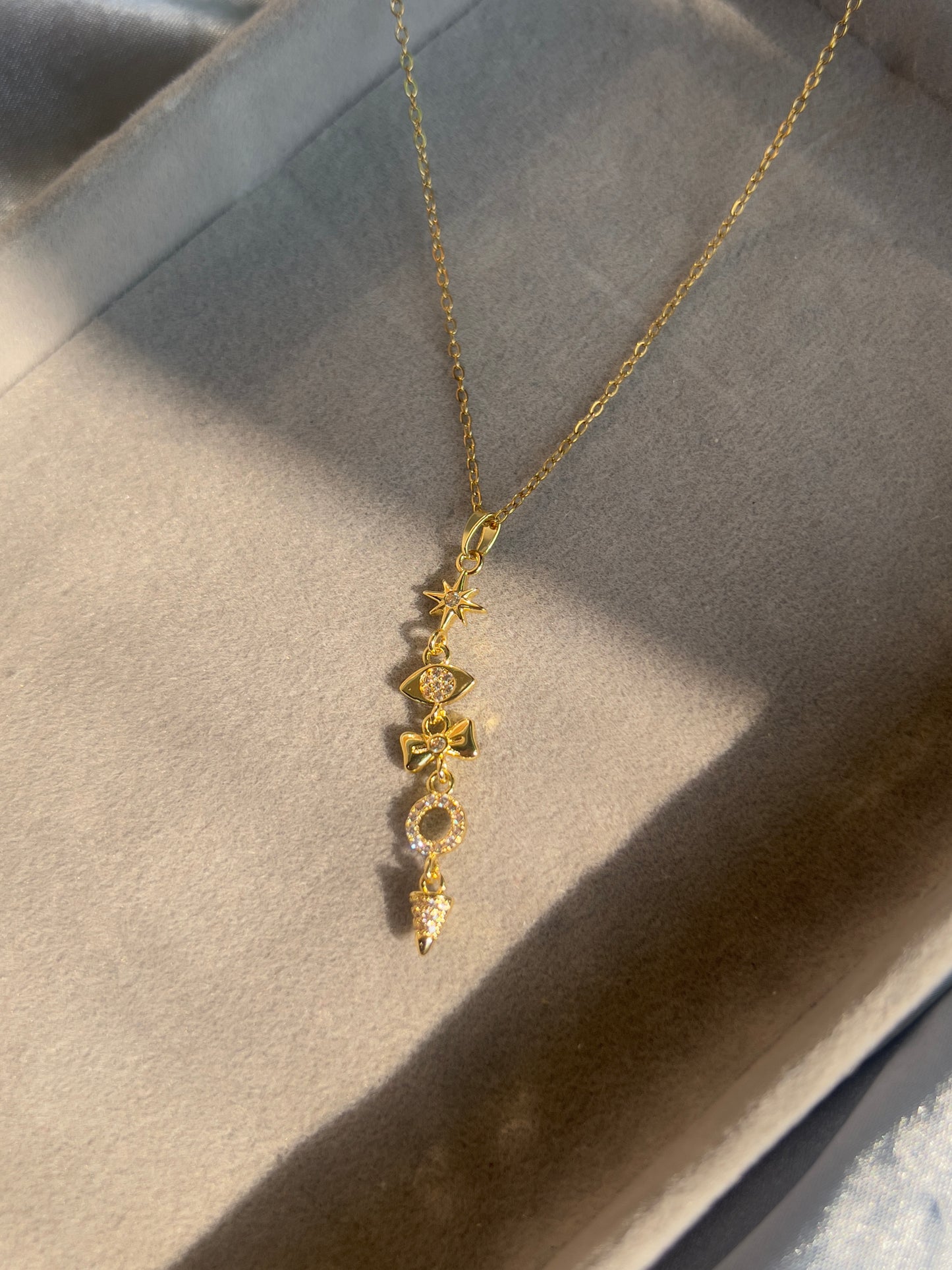 Charm drop necklace