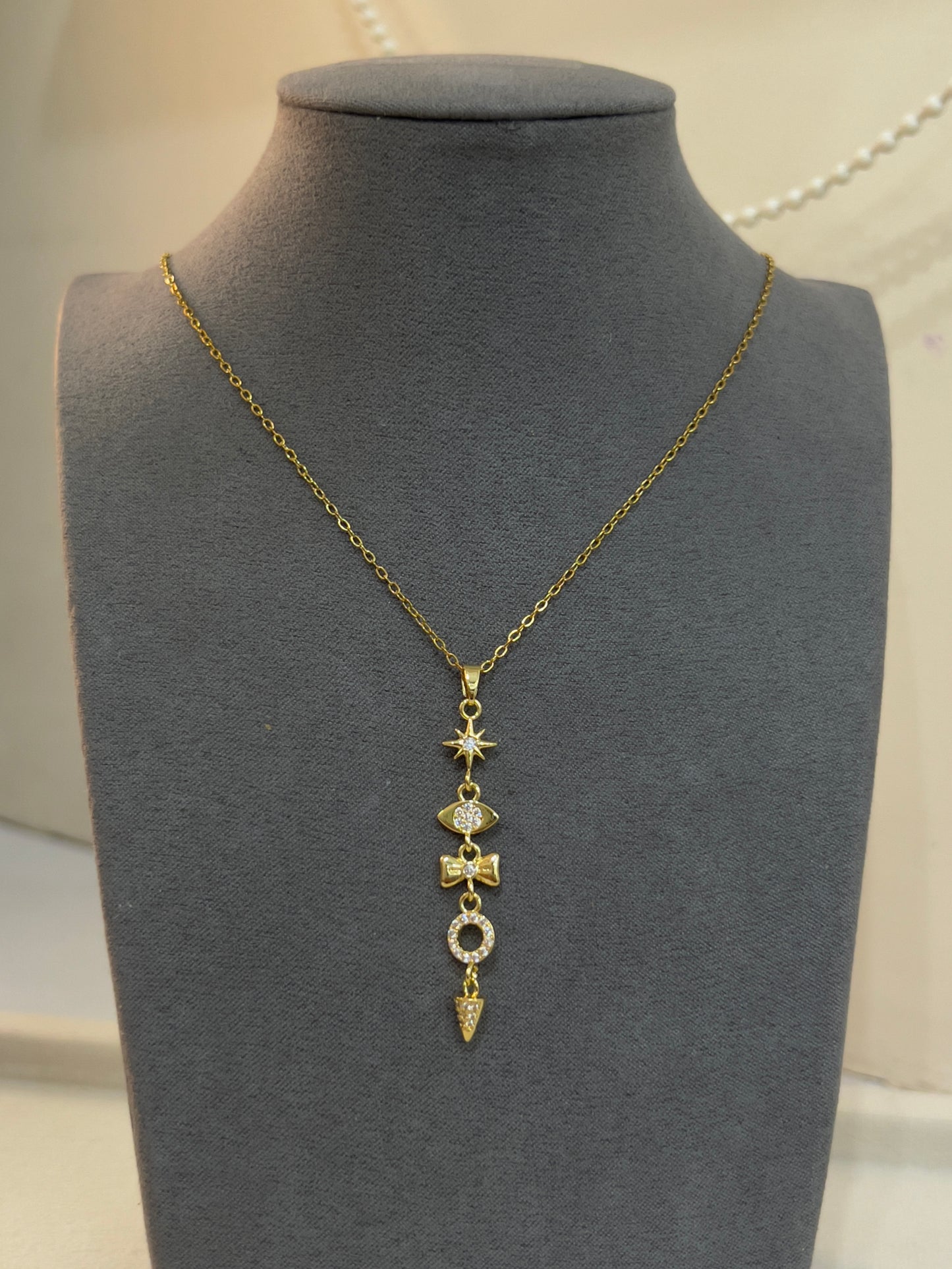 Charm drop necklace