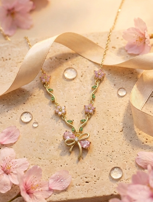 Ribbon garden necklace
