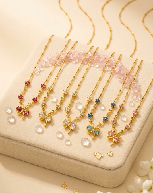 Ribbon garden necklace