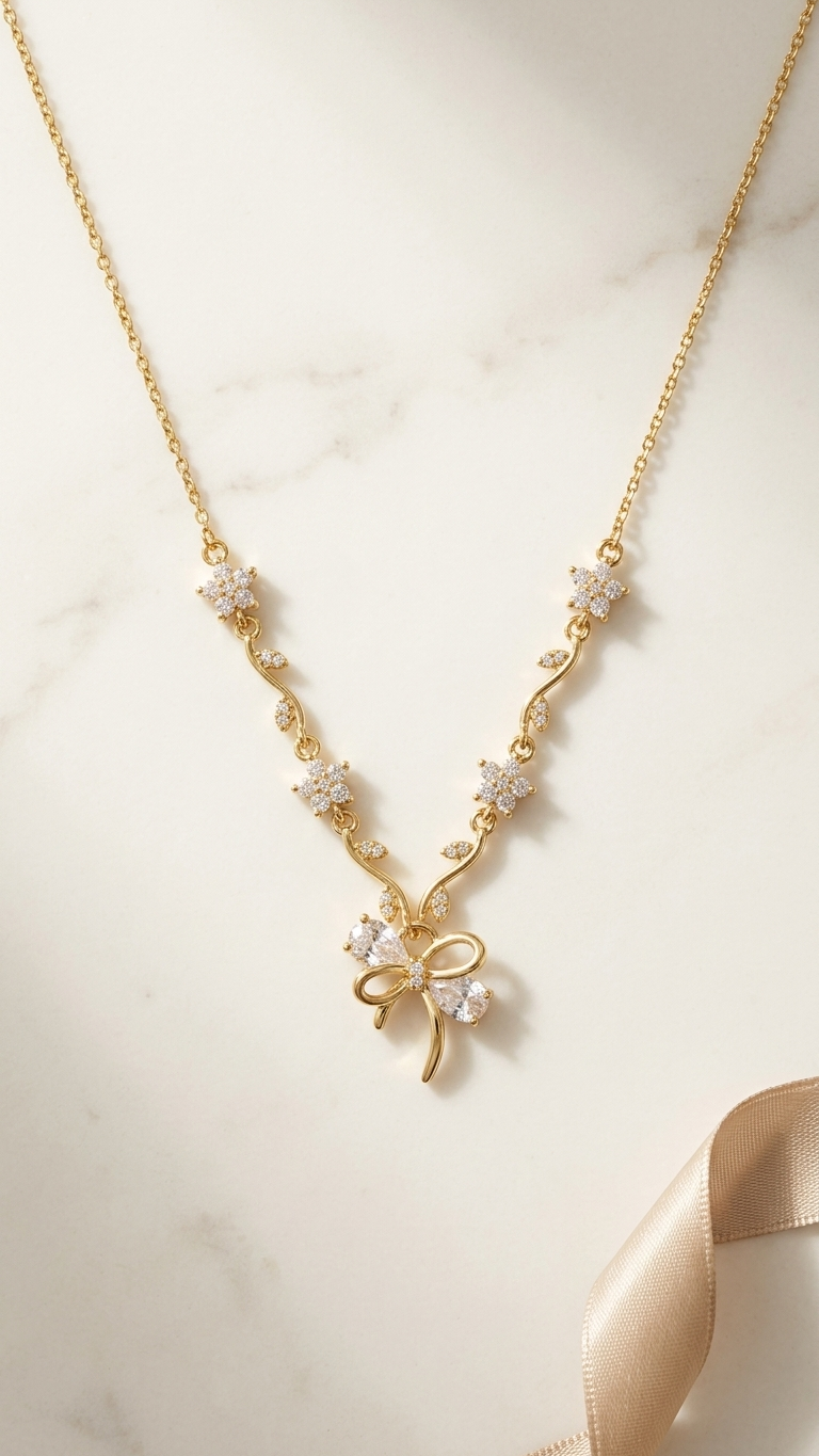 Ribbon garden necklace