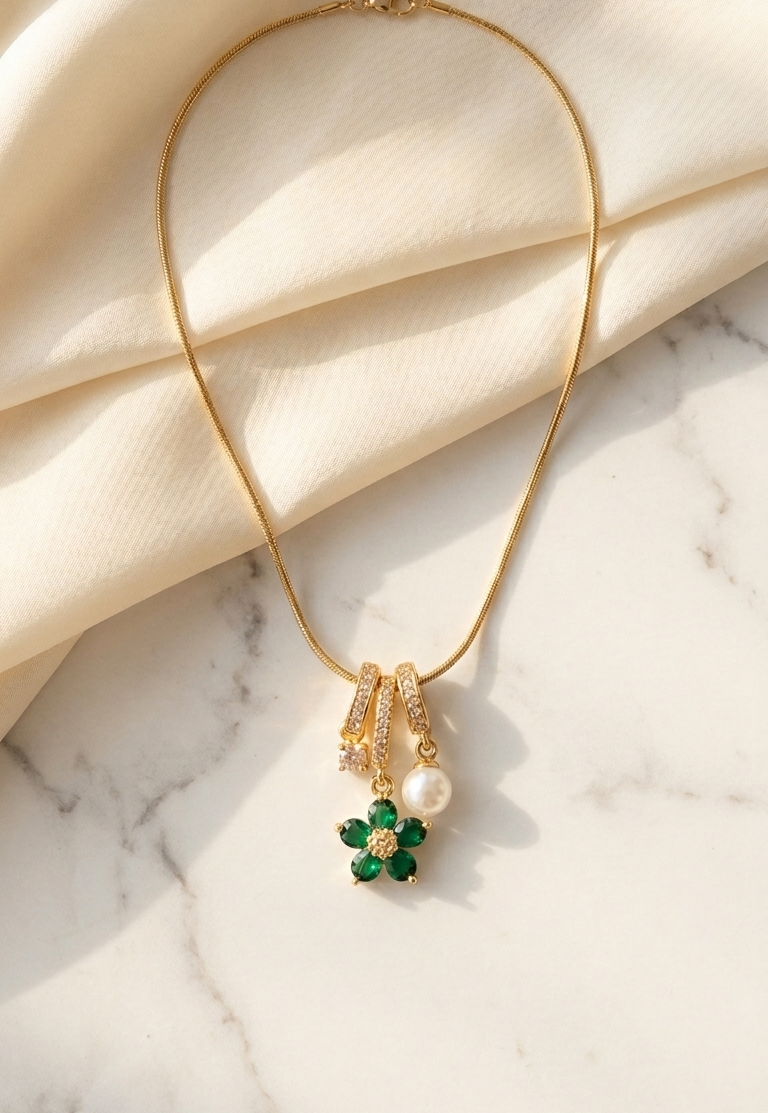 Flora charm necklace