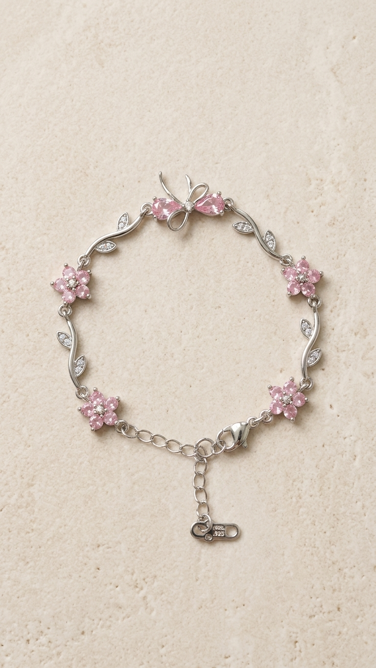 Floral bow bracelet