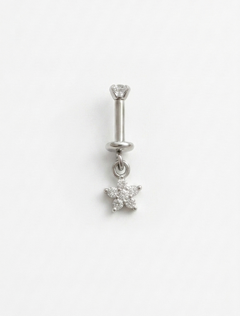 Silver bloom piercing