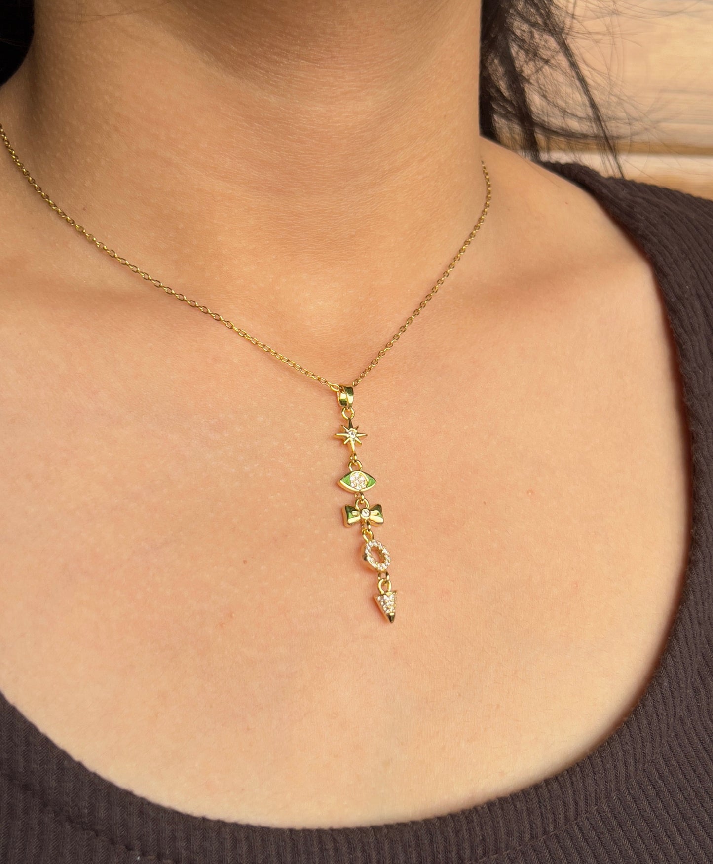 Charm drop necklace