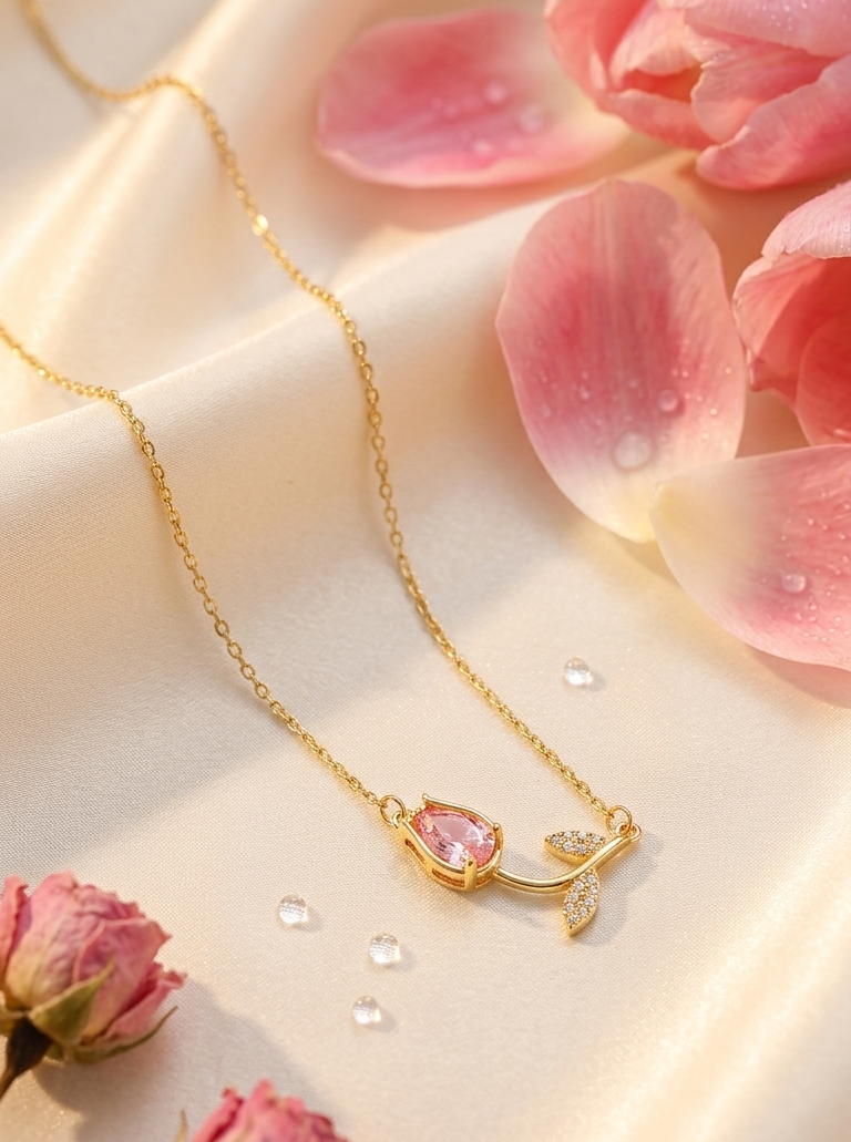 Blush petal necklace