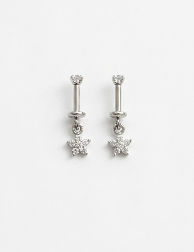 Silver bloom piercing