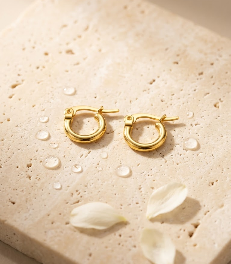 Dainty gold hoops