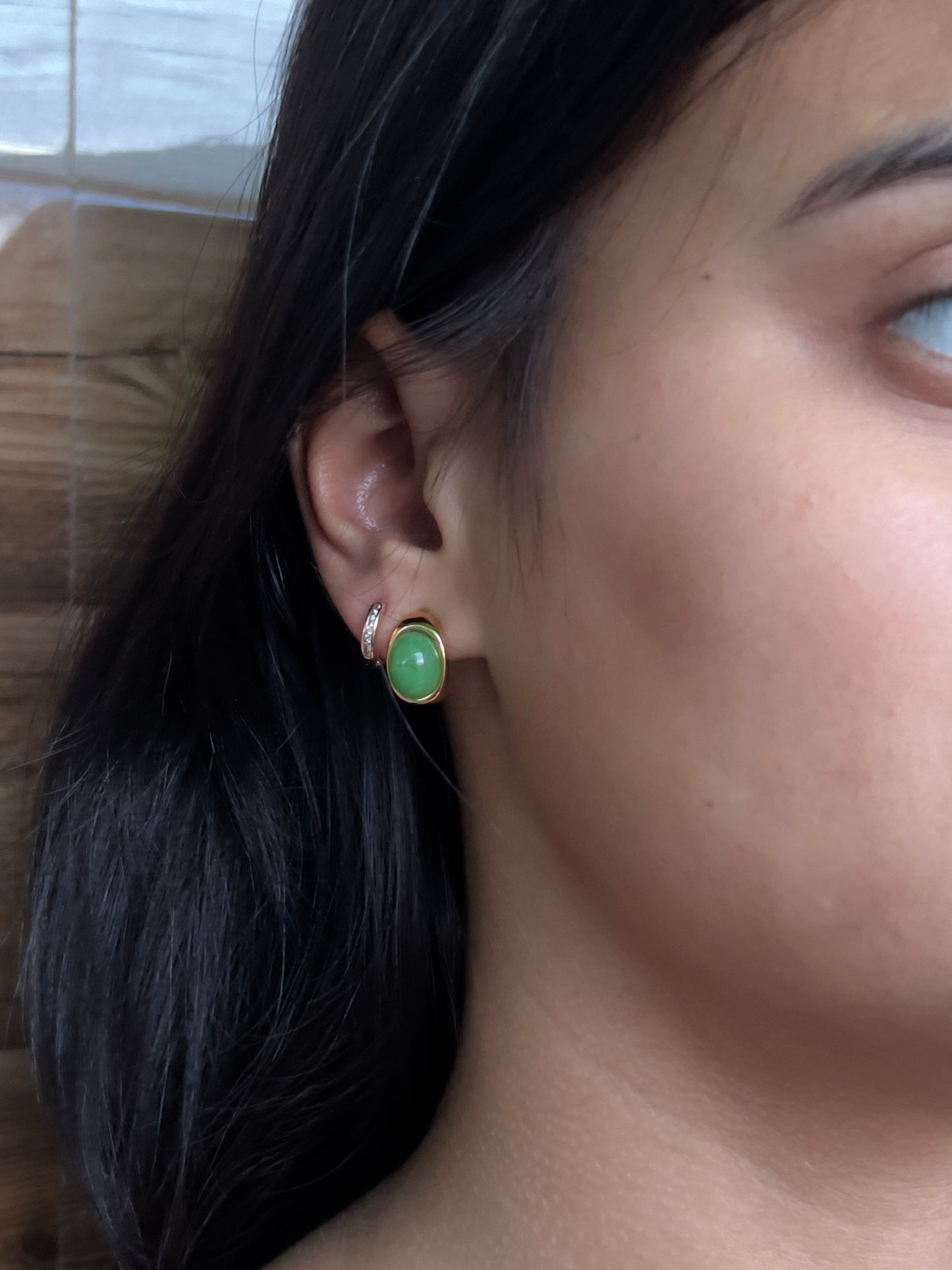 Emerald Aura Studs