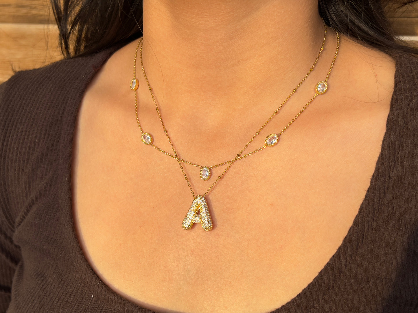 Crystal charm necklace