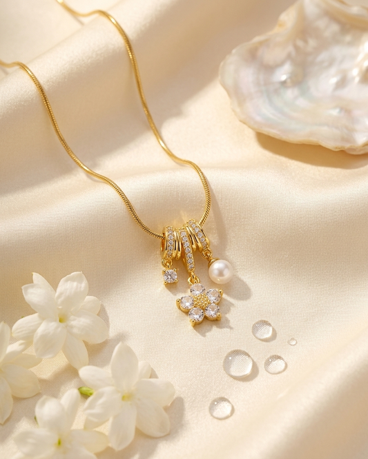 Flora charm necklace