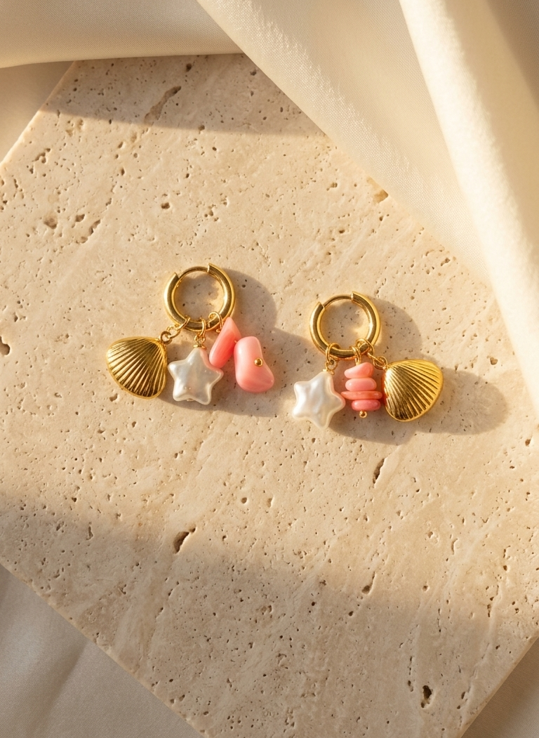 Shellblush hoops