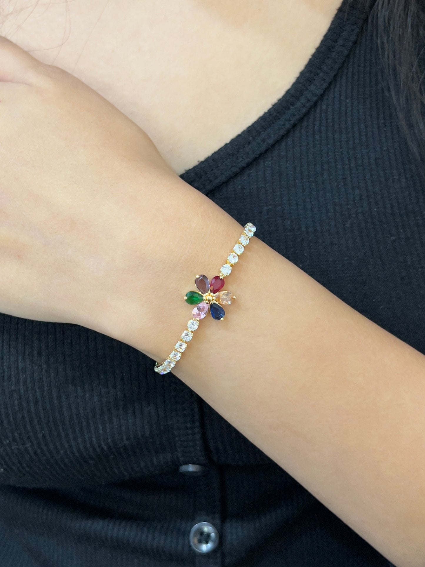 Flower Tennis Bracelet