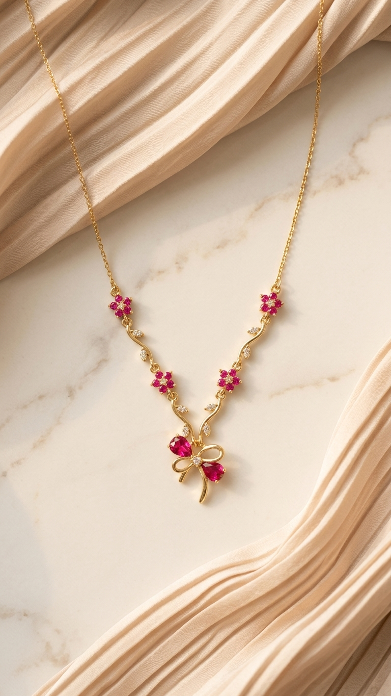 Ribbon garden necklace