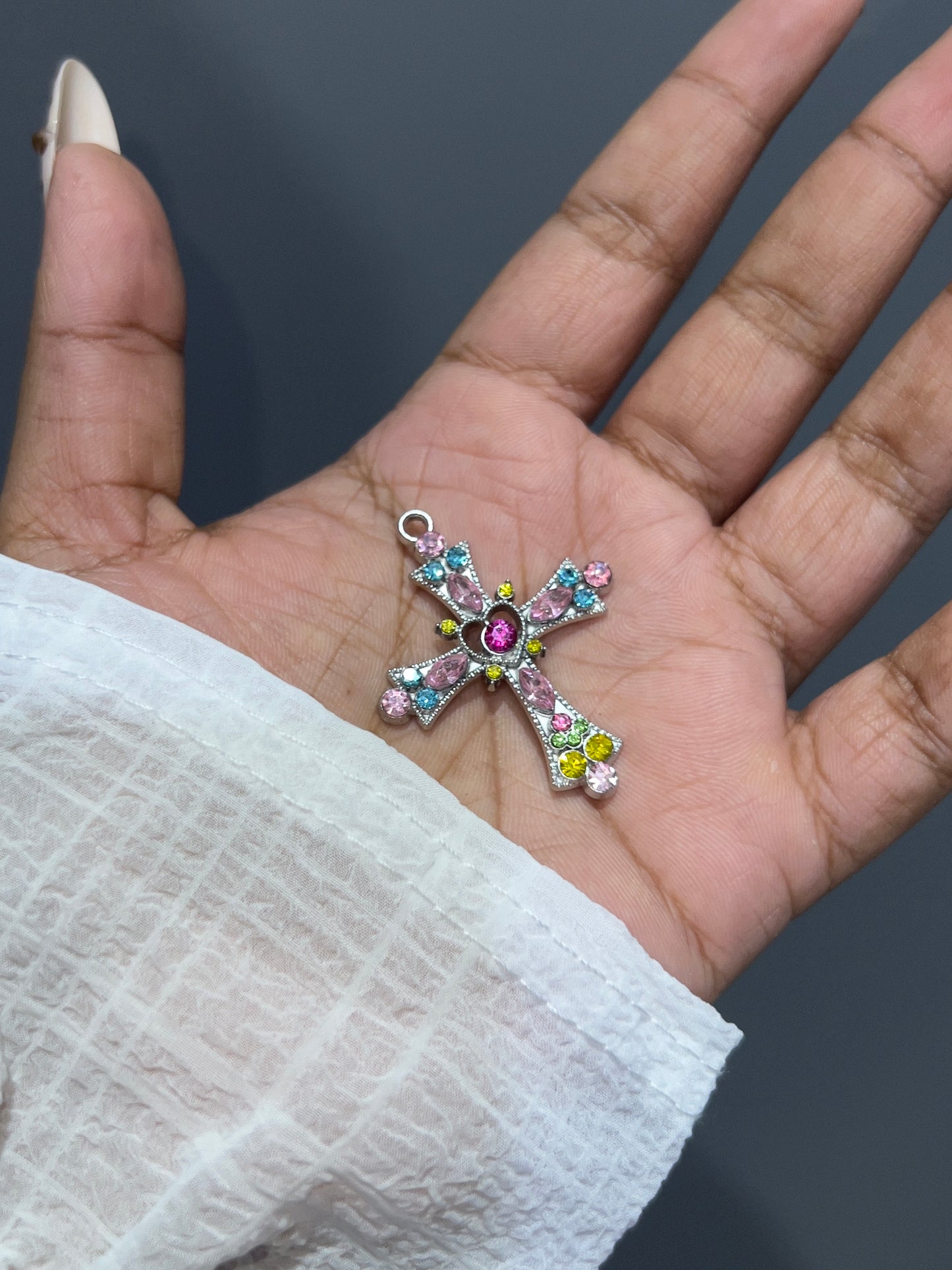 Rainbow cross necklace
