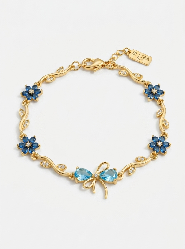 Floral bow bracelet