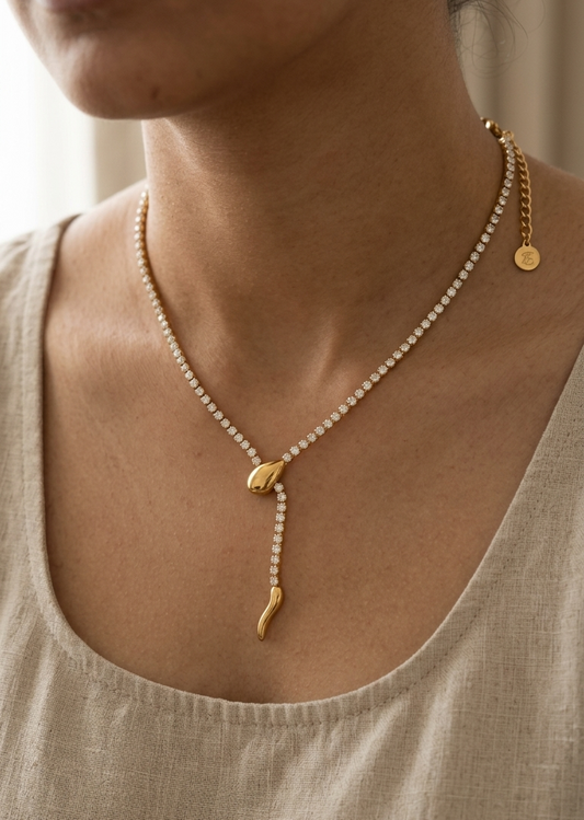 Stellar drop necklace