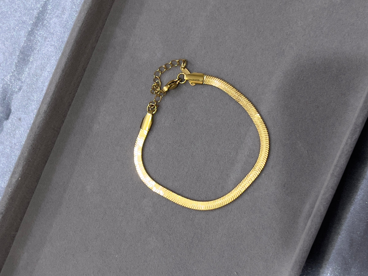 Gold Herringbone Bracelet