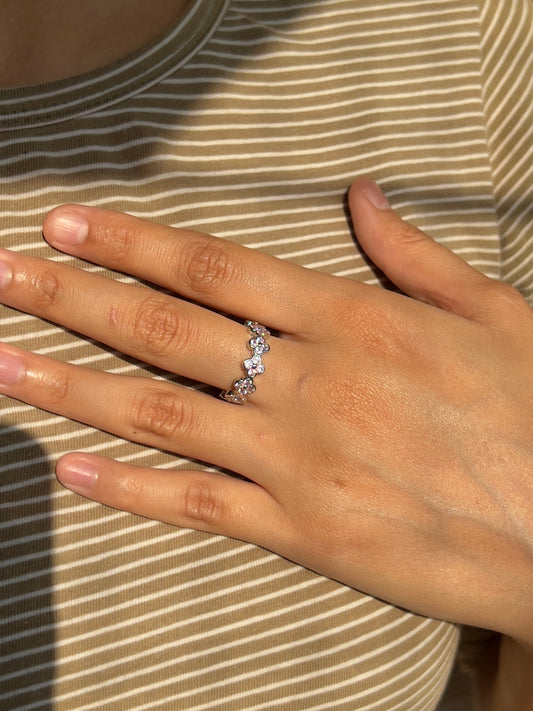 Crystal clover ring