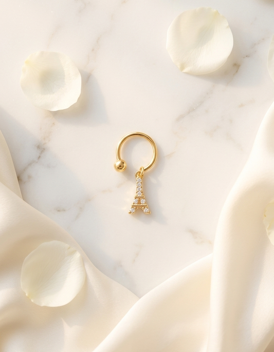 Eiffel charm piercing