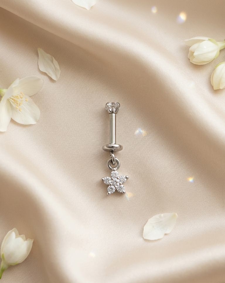 Silver bloom piercing